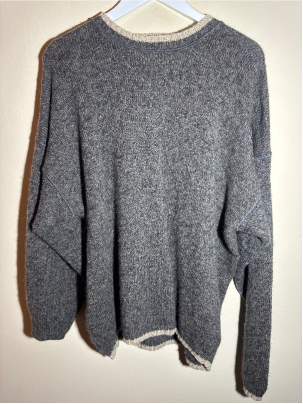 Men's Woolrich Crewneck Sweater XXL Grey and Beige PTP24”